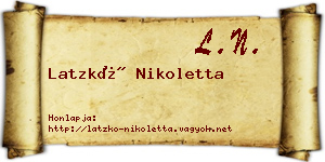Latzkó Nikoletta névjegykártya