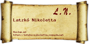 Latzkó Nikoletta névjegykártya