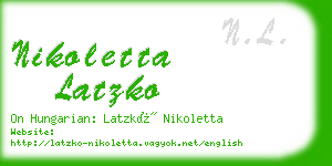 nikoletta latzko business card